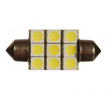 Светодиодная автолампа T10 36mm 9pcs 1,9W 12V